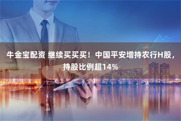 牛金宝配资 继续买买买！中国平安增持农行H股，持股比例超14%