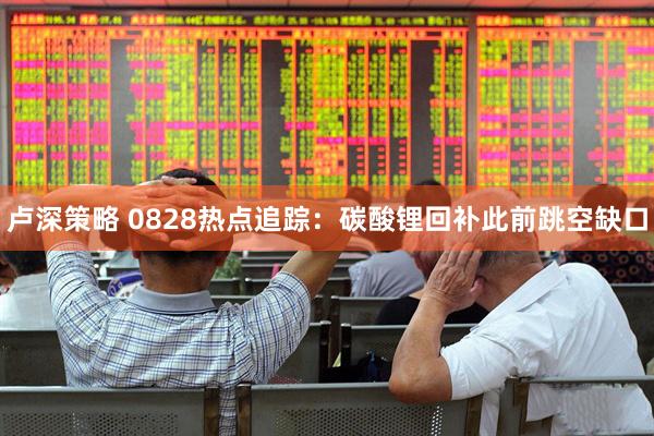 卢深策略 0828热点追踪：碳酸锂回补此前跳空缺口